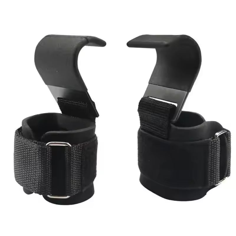 2/1PC Weight Lifting Hook Grips with Wrist Wraps Gym Hand-Bar Wrist Strap