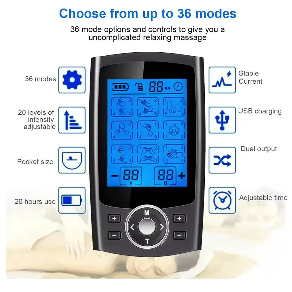 Physiotherapy Tens Muscle Stimulator 36 Modes Acupuncture Body Massage