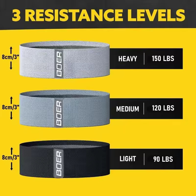 3PCS Fitness Rubber Band Elastic Yoga Resistance Bands
