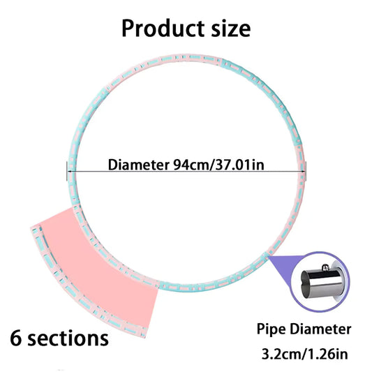 Adjustable 6-Section Foam Exercise Hoop