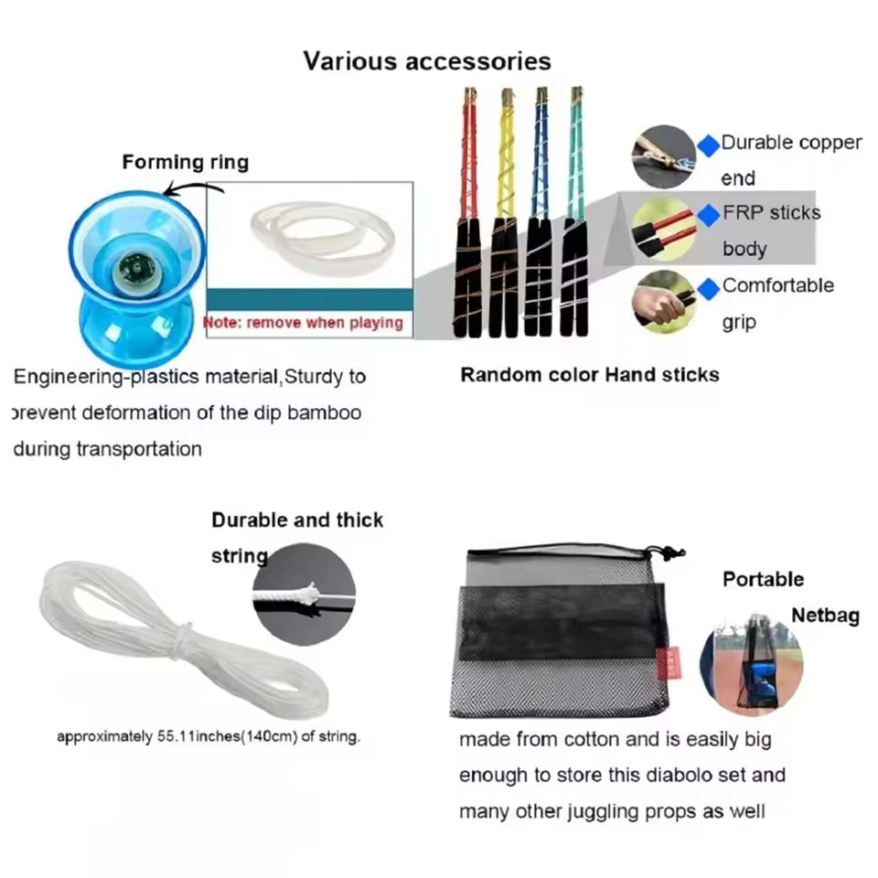 Portable Diabolo for Adults Kids Elderly Outdoor Indoor Exercise